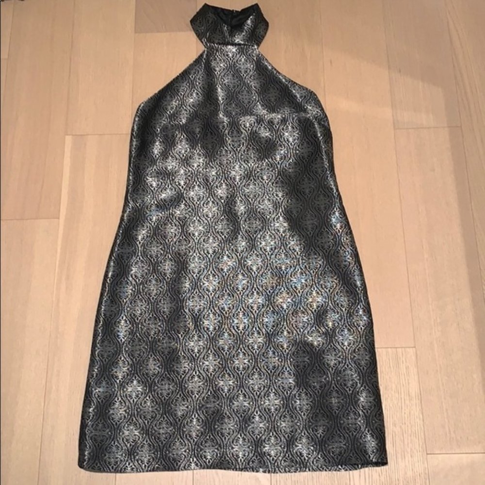 Tahari Silver and Black Dress